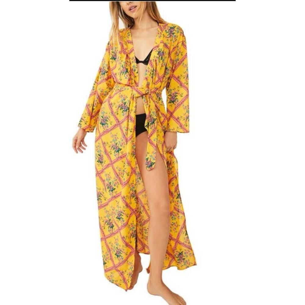 Free People Intimately I'm The One Robe In Sun Combo Sz. M/L